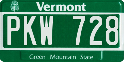 VT license plate PKW728