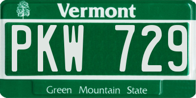 VT license plate PKW729