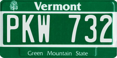 VT license plate PKW732