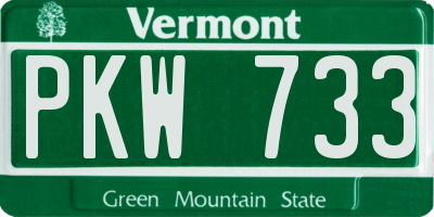 VT license plate PKW733