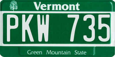 VT license plate PKW735