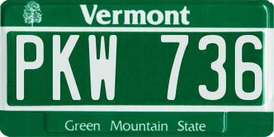VT license plate PKW736