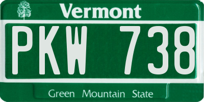 VT license plate PKW738