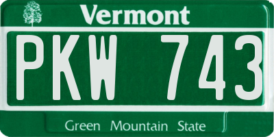 VT license plate PKW743