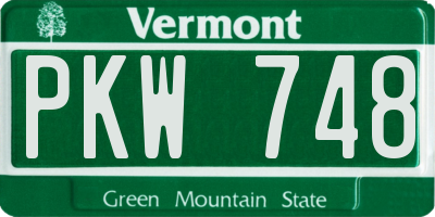 VT license plate PKW748