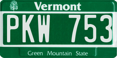 VT license plate PKW753