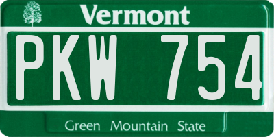 VT license plate PKW754