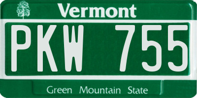 VT license plate PKW755