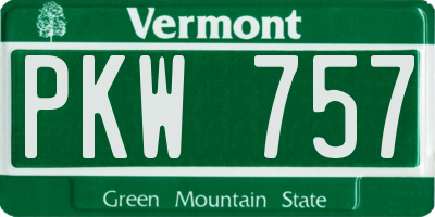 VT license plate PKW757