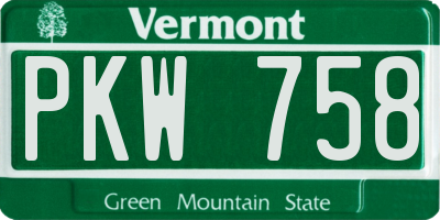 VT license plate PKW758