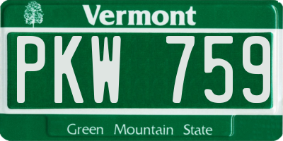 VT license plate PKW759
