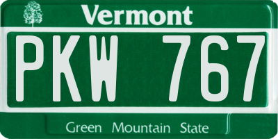 VT license plate PKW767