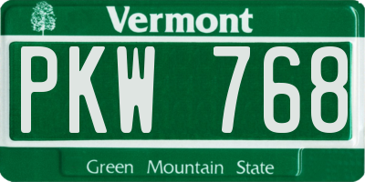 VT license plate PKW768