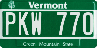 VT license plate PKW770