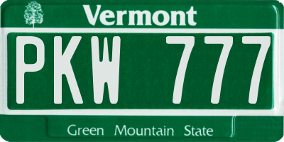 VT license plate PKW777
