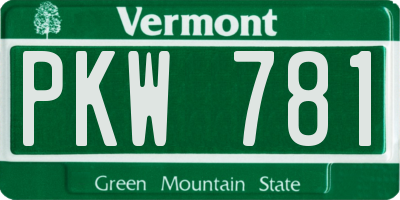 VT license plate PKW781