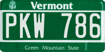 VT license plate PKW786