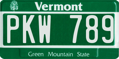 VT license plate PKW789