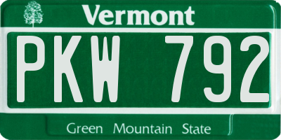 VT license plate PKW792