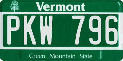 VT license plate PKW796