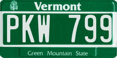 VT license plate PKW799