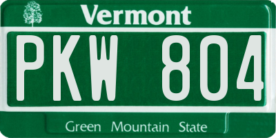 VT license plate PKW804