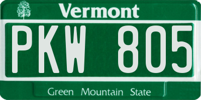 VT license plate PKW805