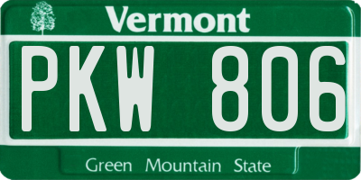 VT license plate PKW806
