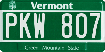 VT license plate PKW807