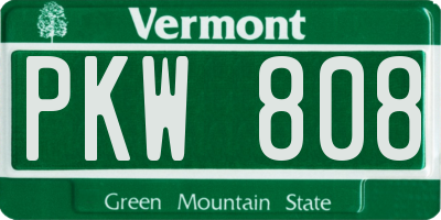 VT license plate PKW808