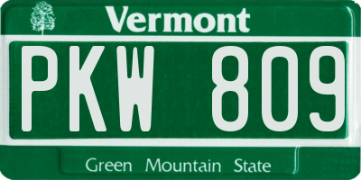 VT license plate PKW809
