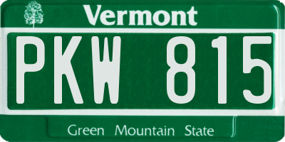 VT license plate PKW815
