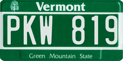 VT license plate PKW819