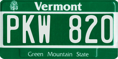 VT license plate PKW820