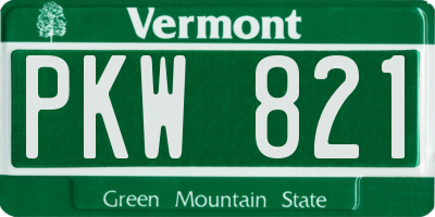 VT license plate PKW821