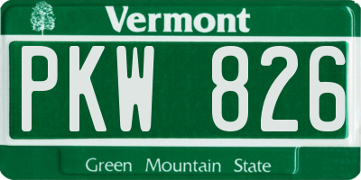 VT license plate PKW826