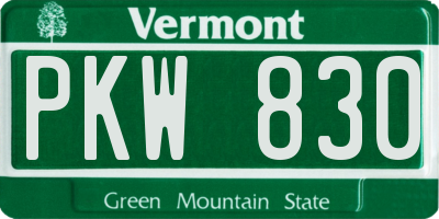 VT license plate PKW830
