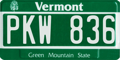 VT license plate PKW836