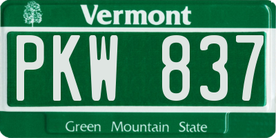 VT license plate PKW837