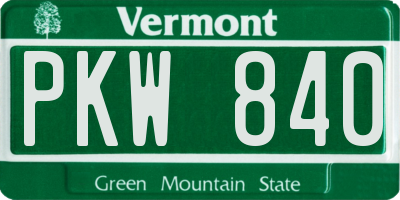 VT license plate PKW840