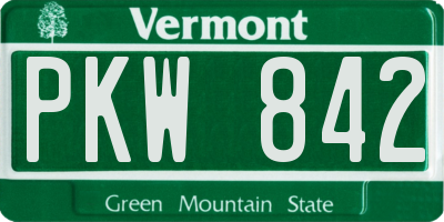 VT license plate PKW842