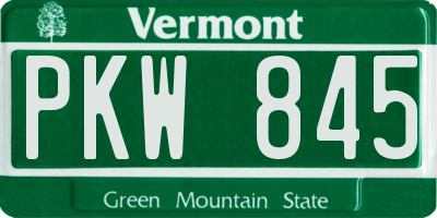 VT license plate PKW845