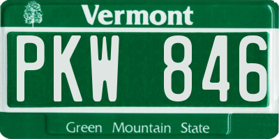 VT license plate PKW846