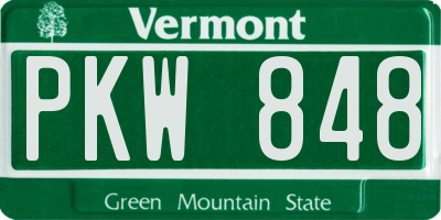 VT license plate PKW848