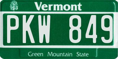 VT license plate PKW849