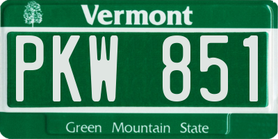 VT license plate PKW851