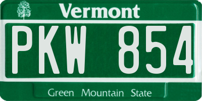 VT license plate PKW854