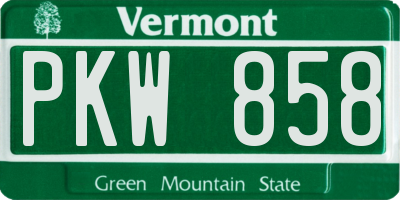 VT license plate PKW858