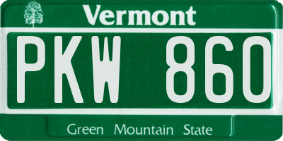 VT license plate PKW860