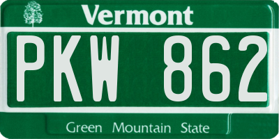VT license plate PKW862